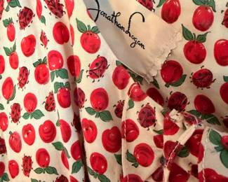 Vintage Jonathan Logan tomato & lady bug print dress