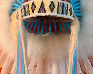Incredible vintage Native American Ceremonial Headdress