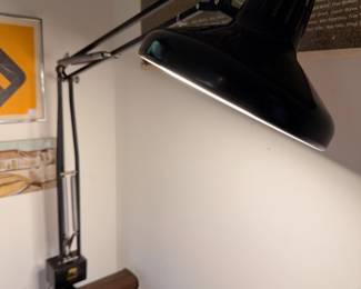 Vintage Luxo articulating task lamp. This will be sold separately from the drafting table. Luxo was mentioned in the First Edition of ‘Nomadic Furniture - James Hennessey and Victor Papanek’