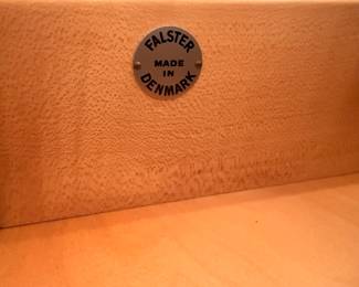 Ca. 1960’s Falster Møbelfabrik teak gentleman’s chest with tambour door.  There is a small ding to the top but this piece is in overall very nice unrestored condition