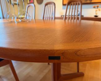 Gorgeous vintage Benny Linden teak dining set with black upholstered seats