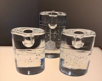 Set of three Timo Sarpaneva for Iittala Arkipelago candle holders