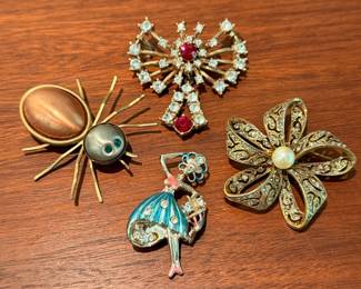 There is a nice selection of mostly vintage fashion jewelry
