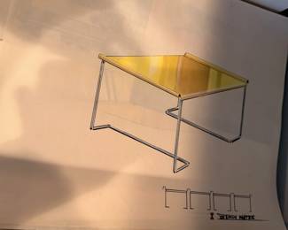 There is a large selection of vintage hand drawn and printed sketches, renderings and blueprints.  