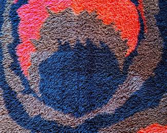 Vintage Scandinavian wool Rya rug