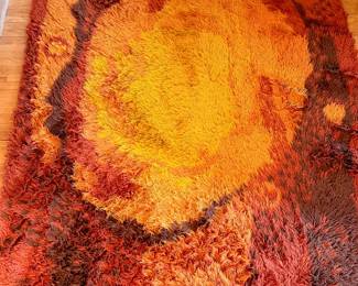 Very cool vintage Rya rug, appoximately 4’ x 6’