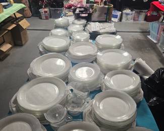 Large selection of clear glass dishes