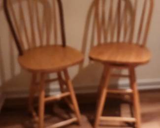 pair of oak stools