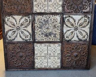 3 x 3 framed tin tile