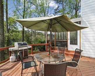 outdoor patio furniture and gas grill