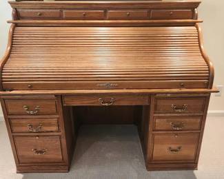 oak roll top desk