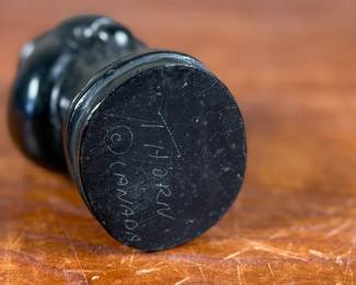 “Mother and Child”, a soapstone sculpture by listed Canadian artist, Philip Thorn. Signed underneath as shown in photos and measures, 5” H.