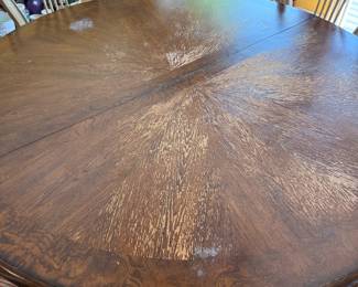 	#39	Antique oak table with 6 chairs "As is Top" 54x30	 $175.00 		