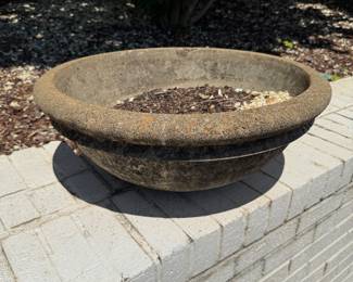 	#107	Large concrete bowl/planter	 $60.00 				