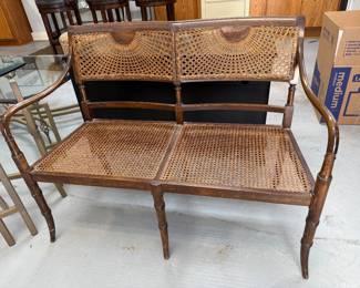 	#66	Antique cane settee 41"L	 $150.00 				