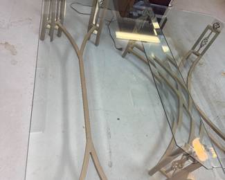 	#67	Console Table Glass and Brass 66x22x29	 $125.00 				