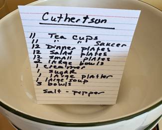 	#36	Cuthbertson Original Christmas Chine made in England 69 pieces	 $400.00 				