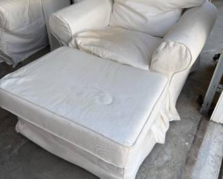 	#86	Slipcovered Chair & Ottoman	 $50.00 				