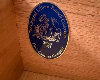 	#48	Lillian Russel David Cabinet Dresser with Mirror Cherry 60x22x34	 $1,100.00 				