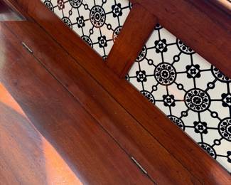 	#38	 Antique cabinet with tile and umbrella stand 42x14x13	 $225.00 				