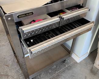	#80	Steel Glide Rolling Tool Cart with Tools	 $300.00 				