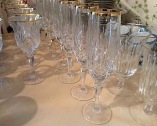 	#20	Miller Rogaska 22K Gold Trim Champagne Flute 8 Glasses	 $135.00 				