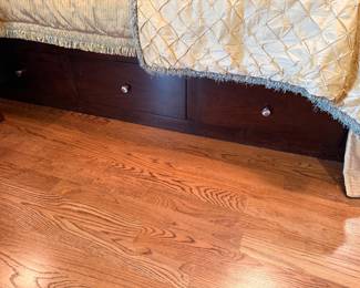 	#55	King bed with mattress and under bed drawer storage 	 $375.00 				