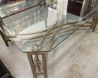 	#71	Coffee Table Glass & Brass 52x36x18	 $125.00 				