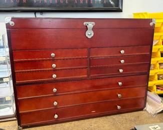 	#75	Wood tool chest 24x11x18	 $140.00 				