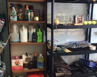 Vases, gardening items, tarps, patio cushions 