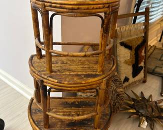 Mid century modern 3pc nesting tables 