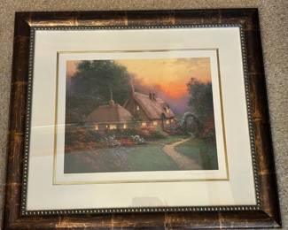 Seriolithograph on Paper by Sergon "Bougainvillea Cottage"