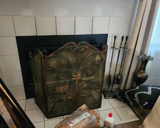 Fire place gate and tools