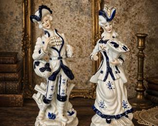 Vintage Edition FEI Fine Porcelain George & Martha Figurines 