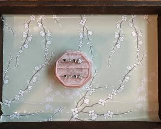 14kt White Gold Sapphire and Diamond earrings