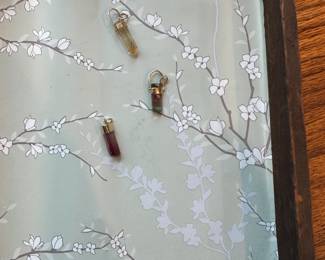 Watermelon tourmaline gold pendants