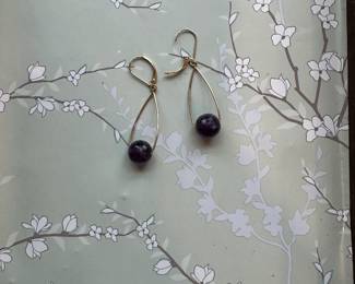 14kt Yellow Gold and Amethyst Earrings