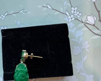 14kt Yellow Gold and Jade Earrings