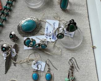 Effie C Zuni earrings, and ring