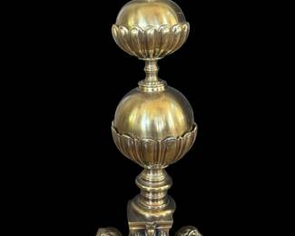 Gorgeous, solid brass fireplace andirons