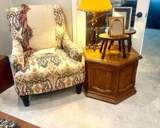 Designer Wingback chair w/ matching pillows