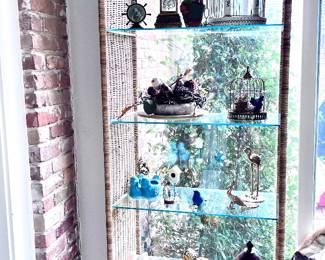 Vintage Wicker Shelf w/glass 
