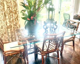 MCM Bamboo Table w/ 4 chairs