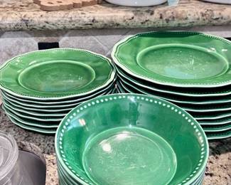 Melamine Green Dish Set 