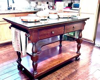 Solid wood kitchen island custom built