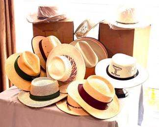 Large collection of Stetson Cowboy and Panama hats