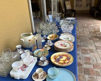 Vintage snack Sets, Punch Bowl Set,  miniature teacups, and more.