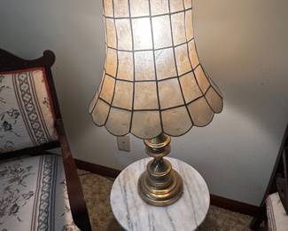 Marble Top Side Table, Table Lamp