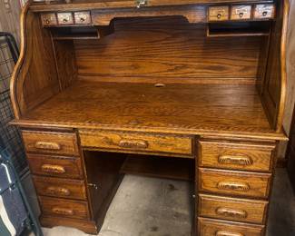 Oak Roll Top Desk