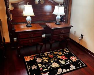 Pair of Night Stands, Oriental Style Mirrors